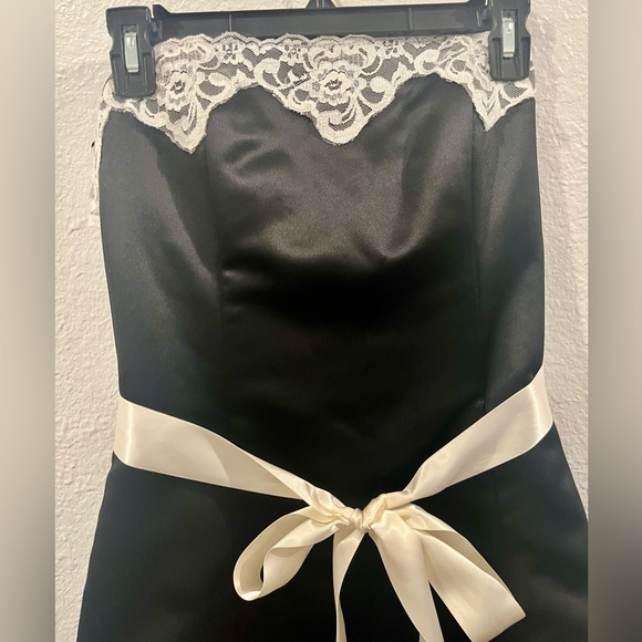 Dresses & Skirts - Gunne Sax Jessica McClintock formal black with white lace dress 7/8 vintage